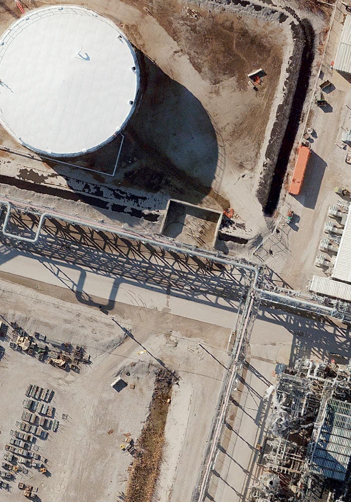 Aerial map of oil field 
