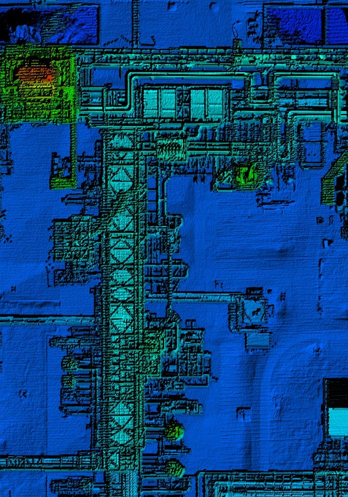 LIDAR digital map of oil field 