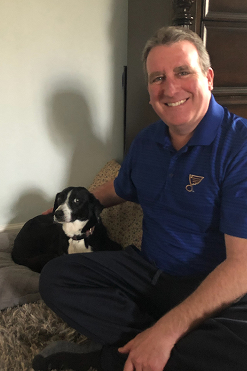 Tim Donze and his dog Bandit