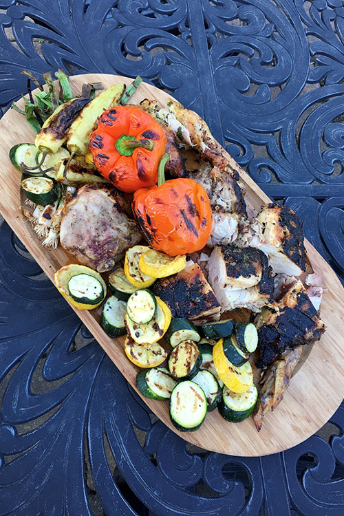 grilled chicken and vegetables