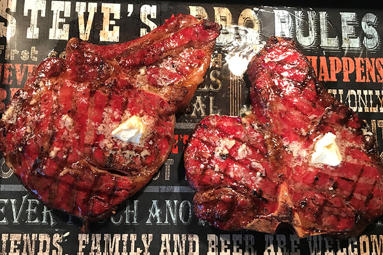 ribeye and porterhouse steaks
