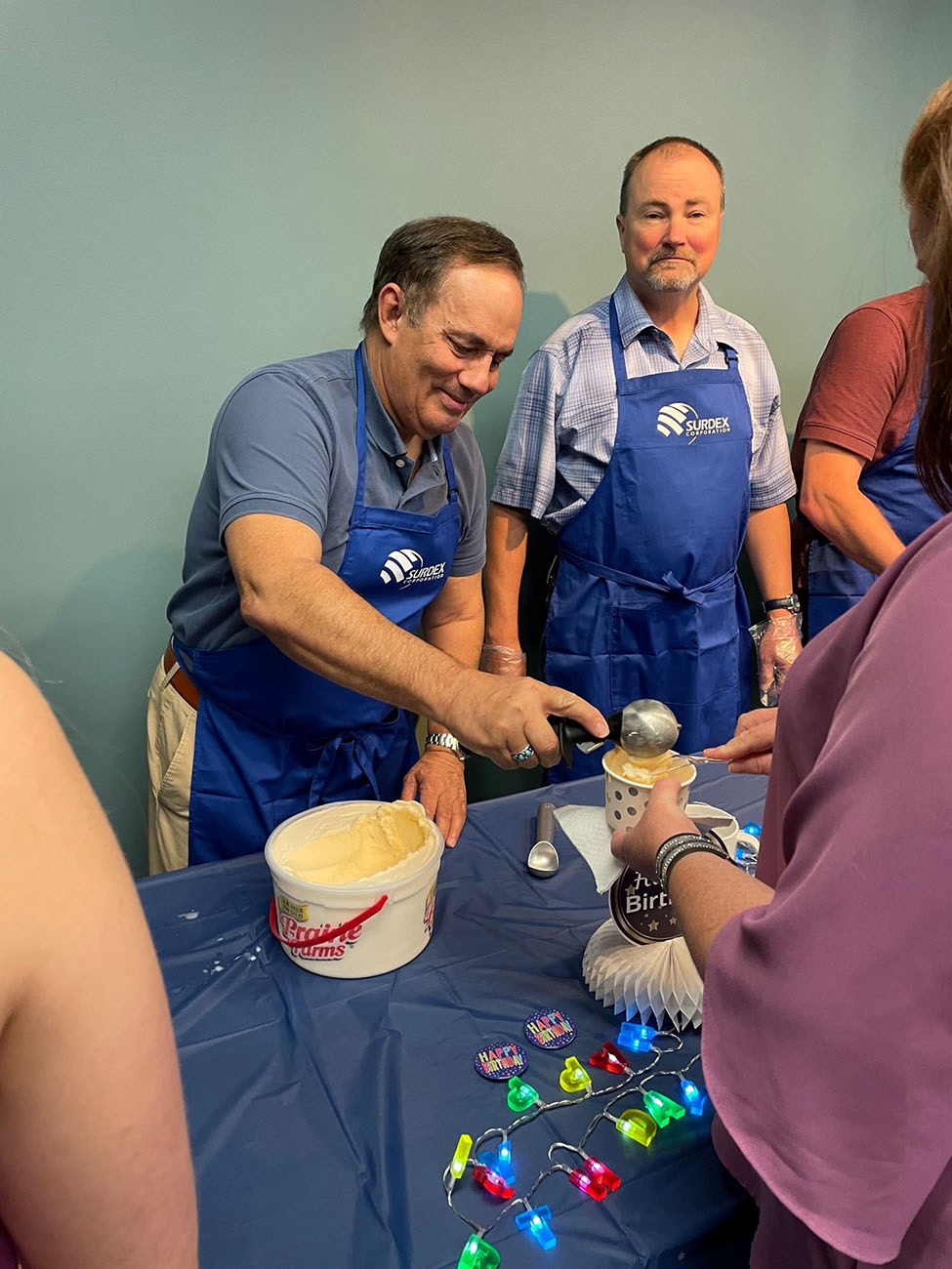 Man serving ice cream