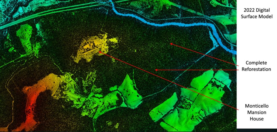 Digital Surface Model of Thomas Jefferson's Monticello Plantation